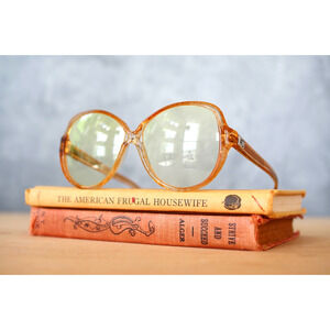 70s Sunglasses France Yellow Lens Vintage Glam retro Grandma chic Albert Capraro